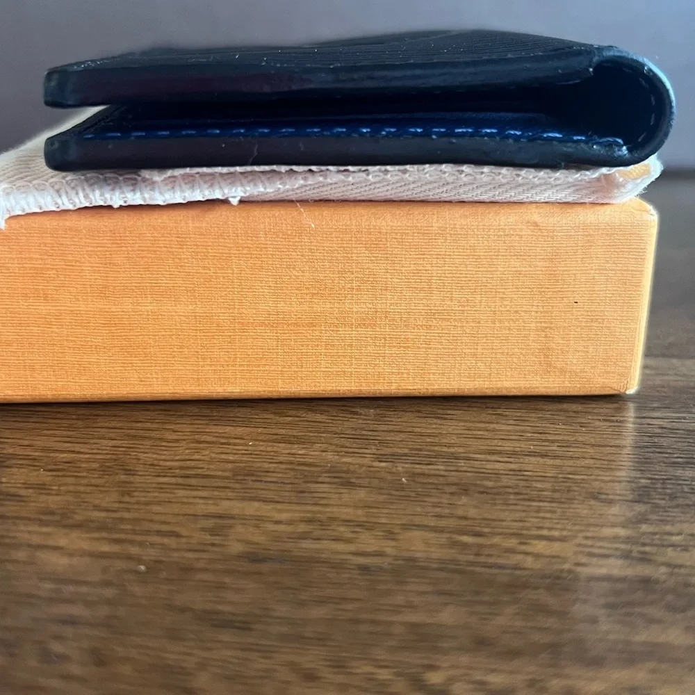 LOUIS VUITTON LV Initial Black Navy Epi Noir Leather Pocket Organizer with Tags